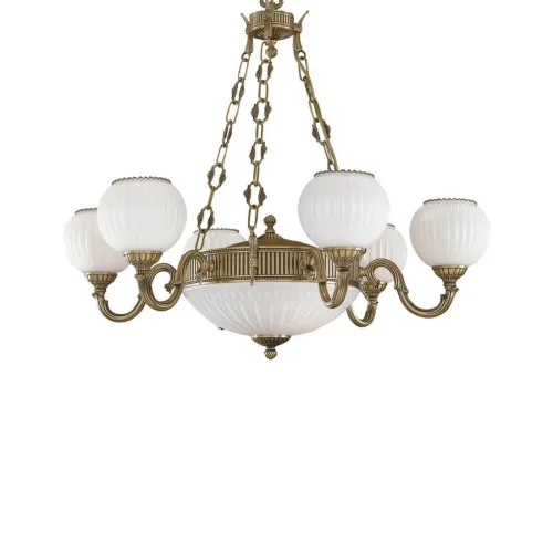 Люстра подвесная  L 9250/6+2 Reccagni Angelo белая на 8 ламп, основание античное бронза в стиле классический  фото 2